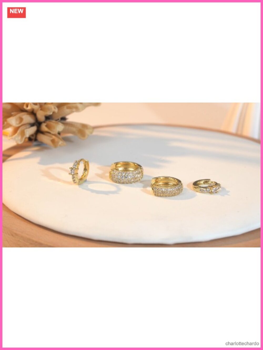 14K Gold Plated Chunky Hoop Earrings Set for Women Hypoallergenic Non Tarnish - Picture 6 of 6